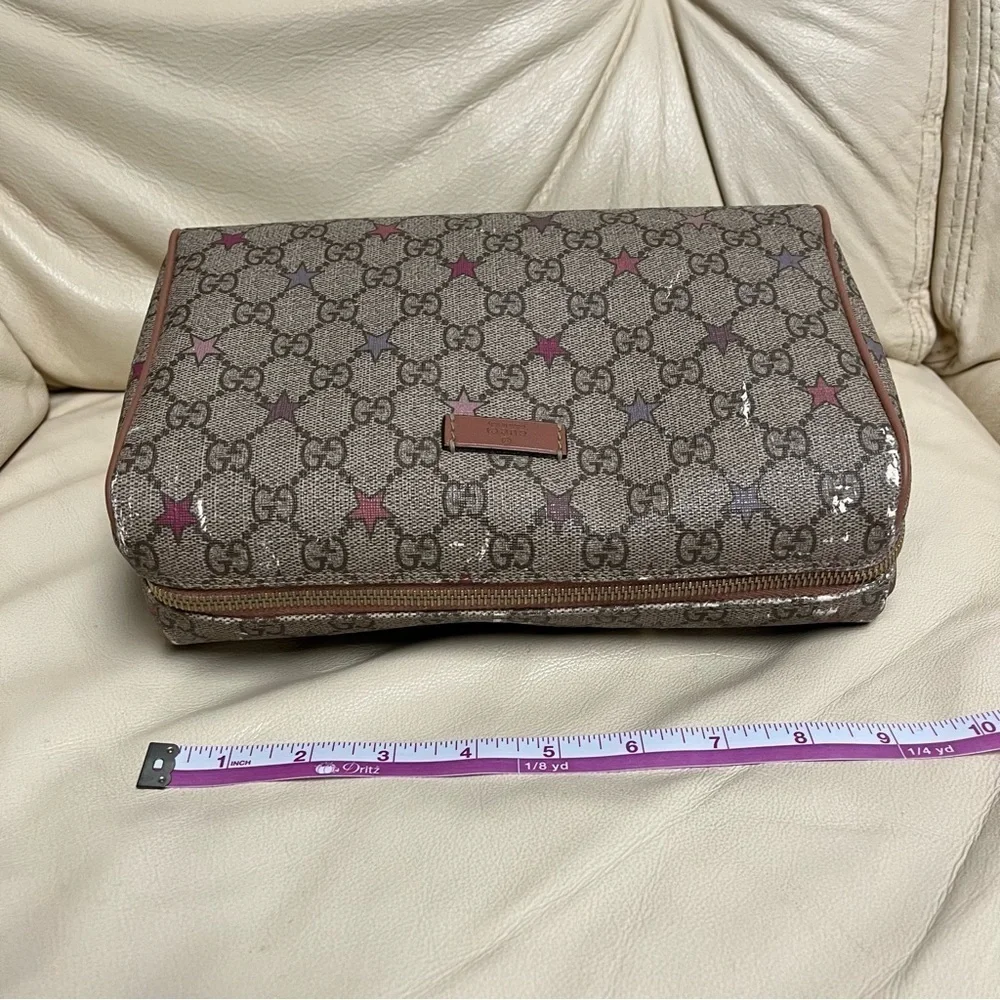 GUCCI SUPREME Star Print Zipper Cosmetic Pouch Make Up Bag